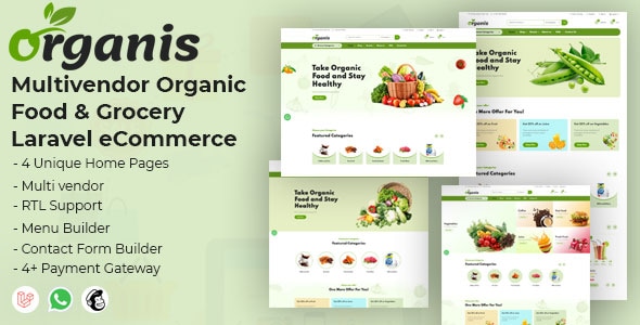 Organis - Multivendor Organic Food & Grocery Laravel eCommerce Nulled